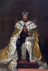 Album of the Coronation of Tsar Alexander III of Russia (1845-1894) and Empress Maria Feodorovna (Dagmar of Denmark) (1847-1928) - Coronation Portrait of Emperor Alexander III (from the Coronation Album)