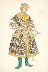 Costume Design for the Opera The Bride of Tsar by N. Rimsky-Korsakov