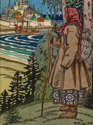 Peasant Girl. Illustration to the Book Contes de l