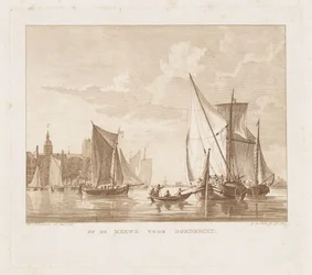 Sailing Ships and a Sloop Before Dordrecht
