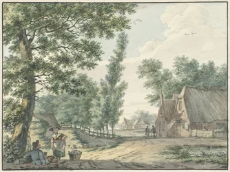 Landscape with Two People Under a Tree