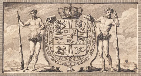 The Danish Coat of Arms with Wild Men as Shield Bearers