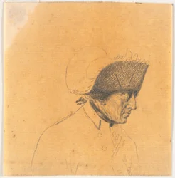 Preparatory Work for One of the Heads for the Engraving: Frederick the Great Riding Home After a Review at Potsdam