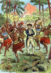 James Cook (1728-1779) and locals in Hawai