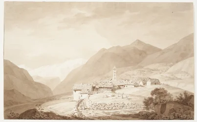 The Village of Airolo in the Alps