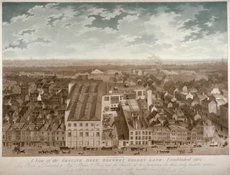 Aerial view of the Genuine Beer Brewery, Golden Lane, City of London
