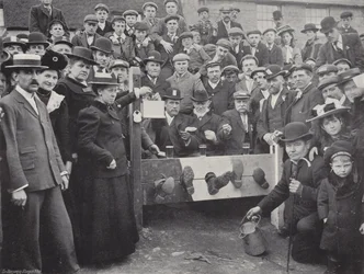Corby Pole Fair, in the Stocks