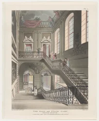 The Hall and Stair Case, British Museum, April 1, 1808