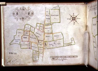Map of the Lands of Hornechurch Hall in Essex, Owned by New College, Oxford