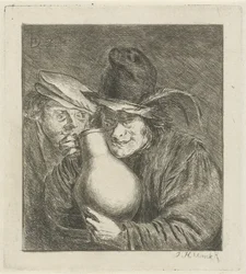 Two Farmers with a Jug