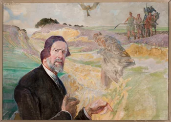 Self-Portrait against the Background of a Polish Road