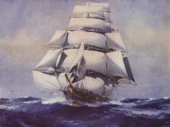 Clipper ship Lightning in full sail
