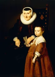 Portrait of a Lady, aged 80 with a Girl, aged 6, three quarter-length