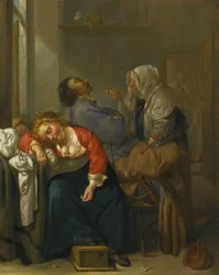 Sleeping Couple and a Maid Servant in an Interior