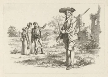 Hunter and a Group by Ruins (series title: Study Prints / Etudes gravées)