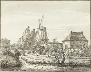 Two Anglers by a Ditch