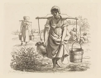 Two Milkmaids (series title: Study Prints)