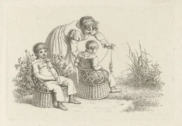 Woman with Two Children in Chairs (Study Prints / Etudes Gravées)