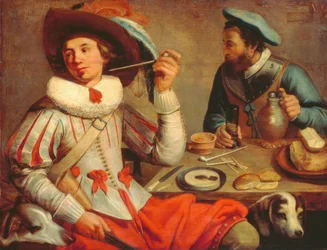 Two Soldiers at a Table