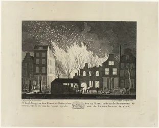 Fire in the Brewery De Twee Leeuwen in Rotterdam, 1782