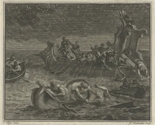 Galley Ship Rescues Shipwrecked People