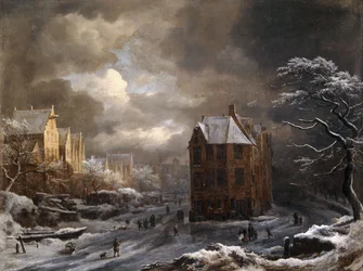 View of the Hekelveld, Amsterdam, in Winter, looking South