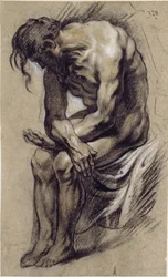 Seated Nude Man, Study for a Christ during the Crowning with Thorns