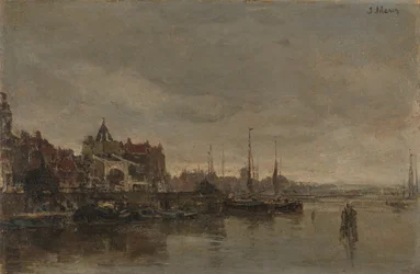 The Schreierstoren with the Bridge over the Gelderse Kade in Amsterdam