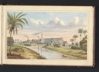 Sugar Plantation Visserszorg on the Commewijne River (Album with Drawings of Suriname, p.6)