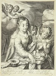 Virgin Mary with Child Surrounded by Angels