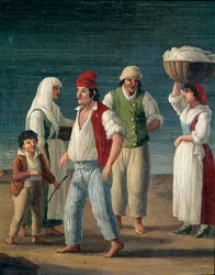 Fishermen and peasant women from Barletta, Italy - Detail, 18th century - Museo Nazionale di San Martino, Naples