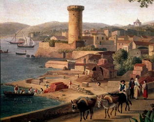 Landscape of Gaeta (Gaete) with brick factory. Detail. End of the 18th century. Naples, Museo Nazionale di San Martino