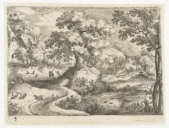 Landscape with Travelers Near Houses