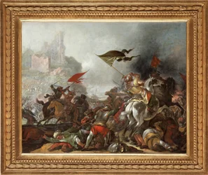 Battle Between Turks and Christians During the Fall of Constantinople in 1453