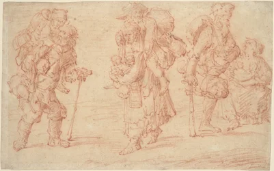 Three Pairs of Beggars with Babies