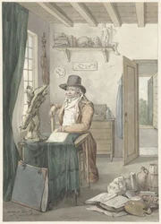 Portrait of the Artist Jacob Smies in a Studio with Art Objects