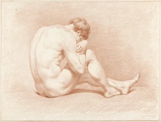 Seated Male Nude, Head on Knee
