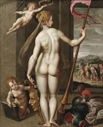 Minerva Holding a Lance While Being Crowned with Laurels