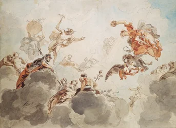 Design for a ceiling in the Hudde House, The Hague