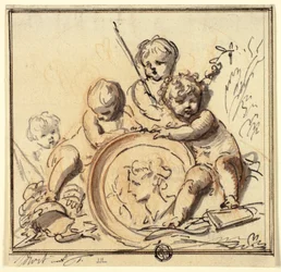 Putti with Medallion