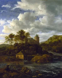 Castle and Watermill by a River