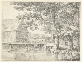 Drawing of a Double Watermill