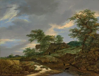 Dune landscape with a house and a dove cote