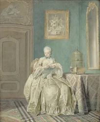 Young Girl Embroidering