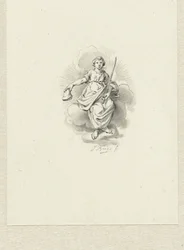Seated Allegorical Female Figure on the Clouds