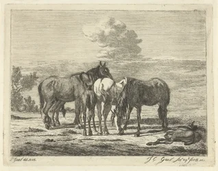 Four Horses and Two Foals