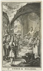 Molière Before the Judges of Pluto (The Shadow of Molière) (Title Page for: The Shadow of Molière, 1683)
