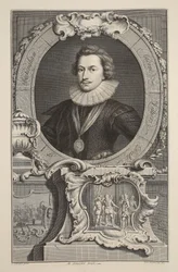 Portrait of George Villiers, Duke of Buckingham, illustration from 