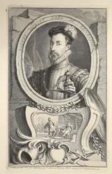 Portrait of Robert Dudley, Earl of Leicester, illustration from 