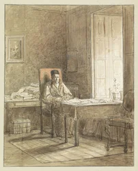 Portrait of Gerrit Lamberts, Sitting in an Armchair in the Print Room